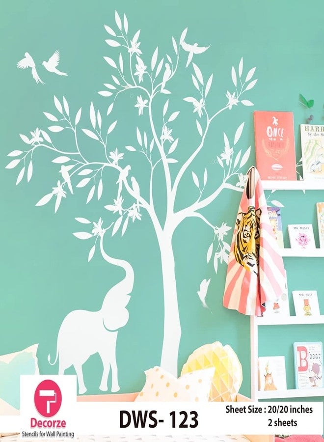 DECORZE Beautiful Design Wall Stencils Suitable for Home |Decoration Home Wall Décor|Living Room Bedroom Painting Ideas (DWS -123)